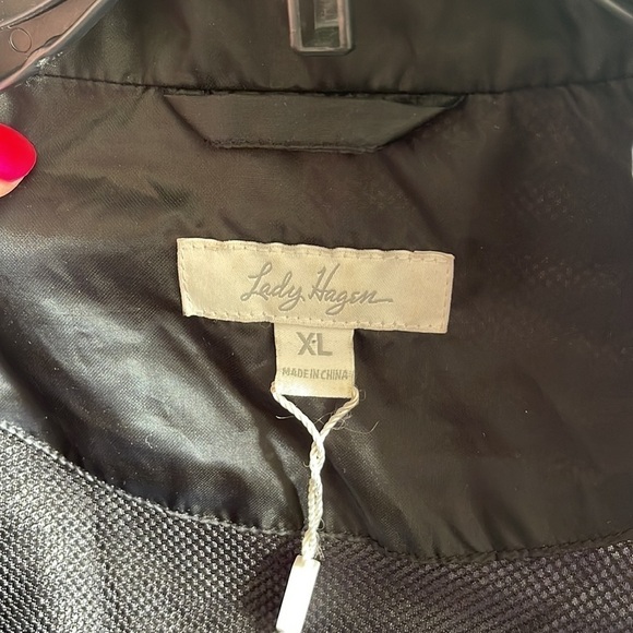 Lady Hagen black lightweight Windbreaker,lining zip up jacket size XL - Picture 10 of 10